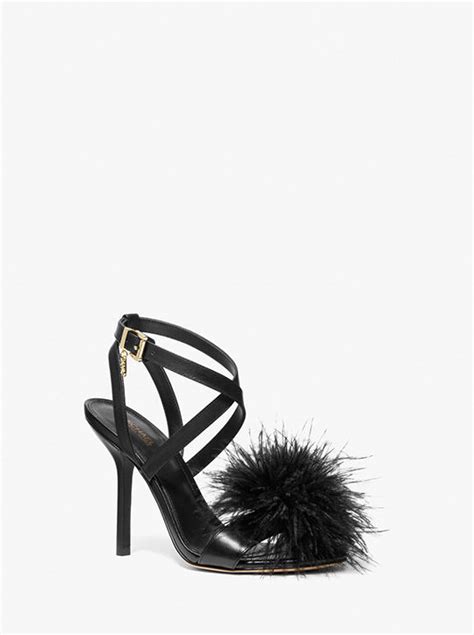 michael michael kors whitby feather trim leather sandal|Whitby Feather Trim Leather Sandal .